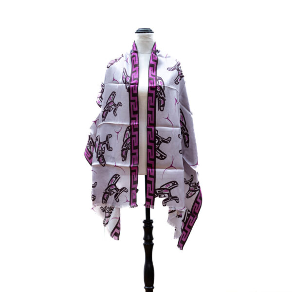 Purple Killerwhale Silk Satin Scarf